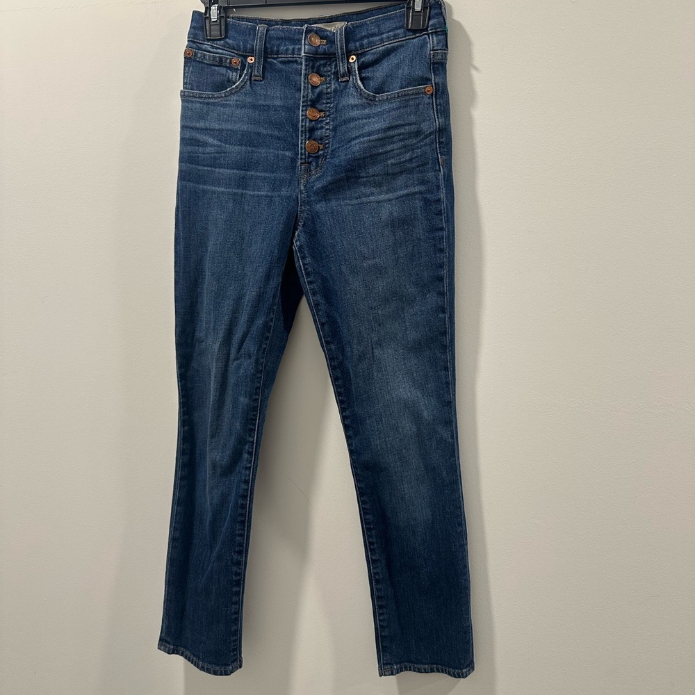 Madewell High Rise Dark Blue Button-Fly Jeans